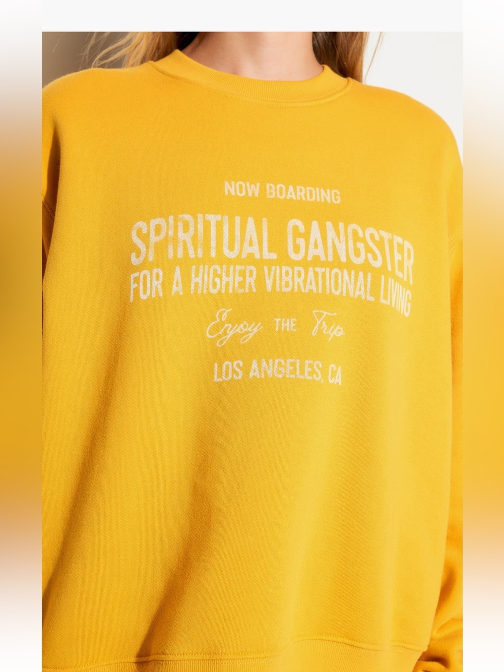 Spiritual Gangster Mustard Yellow Crewneck Sweatshirt size medium - Picture 3 of 5